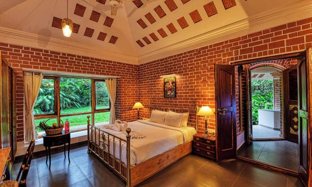 Traditional Vastu-designed villa interior at Kairali Ayurvedic Healing Village
